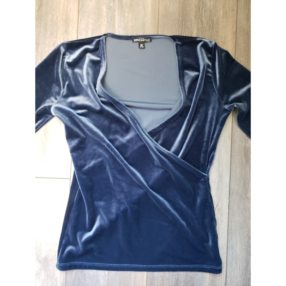 J. Crew Factory Velvet Wrap Top
